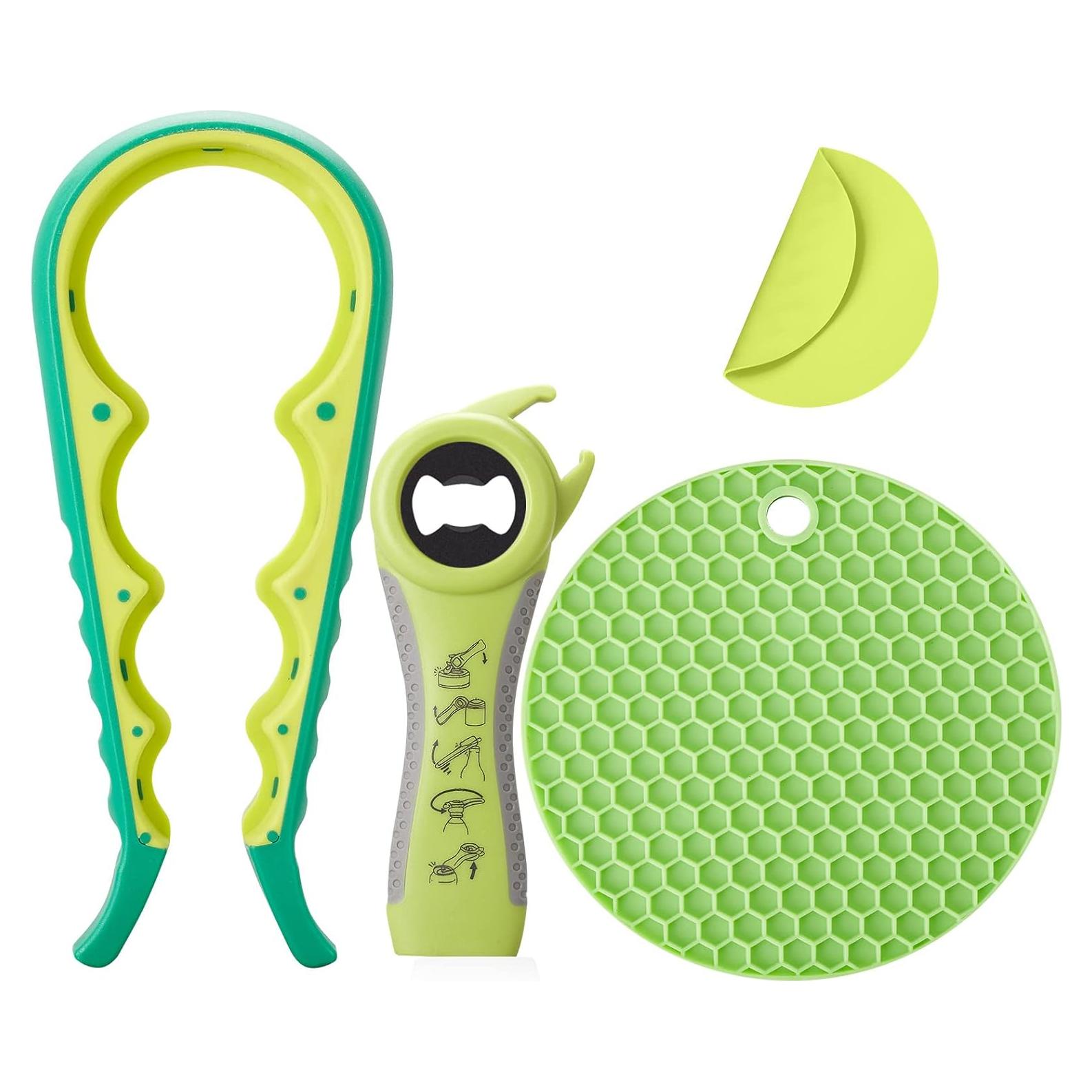 Abrebotellas 4 en 1 HenSan para manos débiles - Verde Fruta