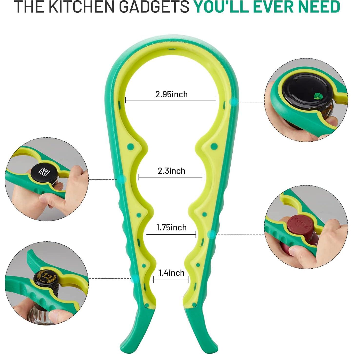 Abrebotellas 4 en 1 HenSan para manos débiles - Verde Fruta