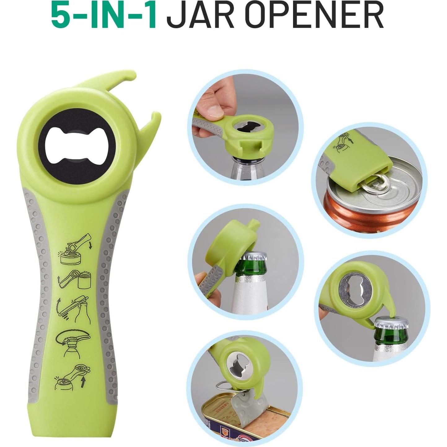 Abrebotellas 4 en 1 HenSan para manos débiles - Verde Fruta