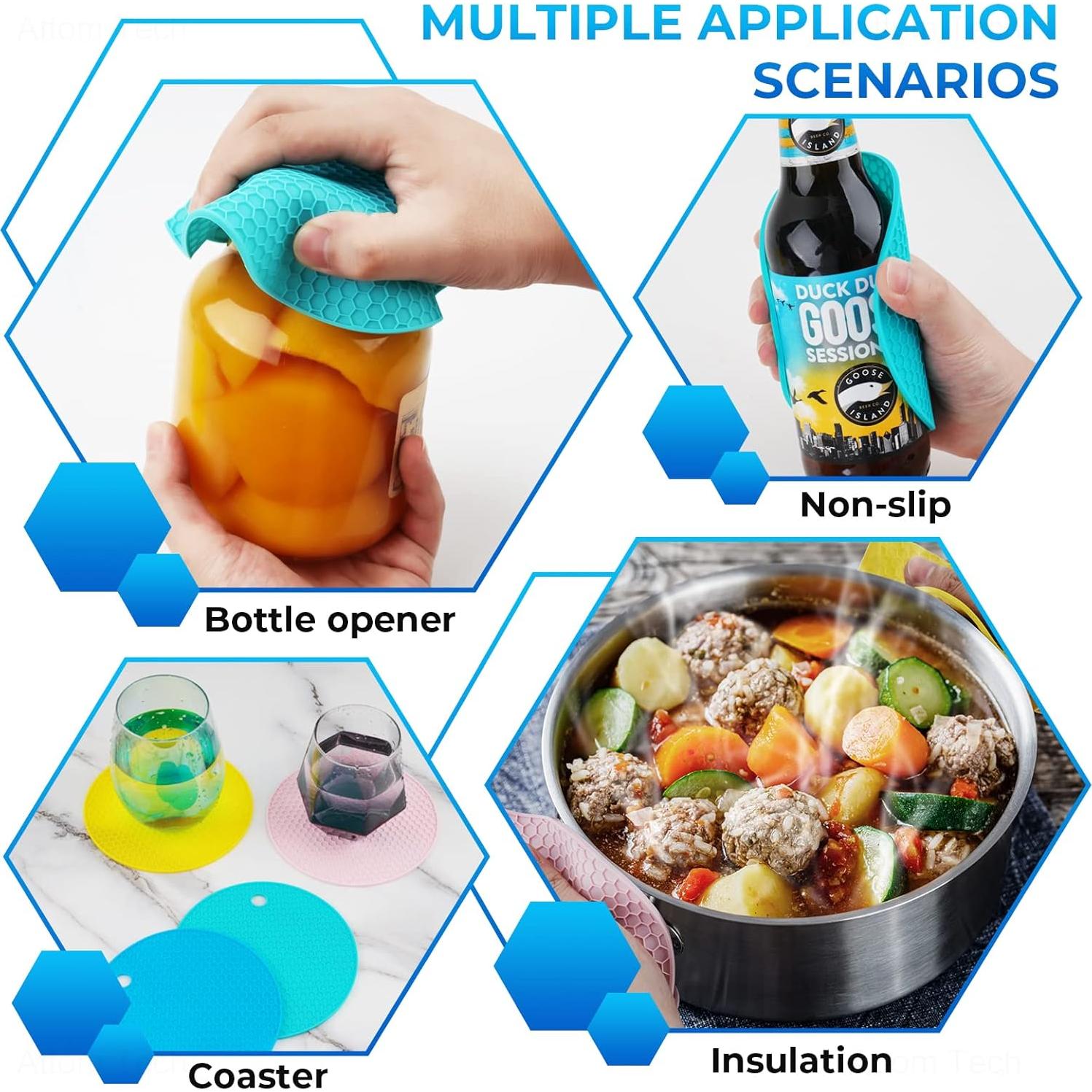 NiHome Abrebotellas de Silicona 4 Piezas 14.5 cm Multiusos