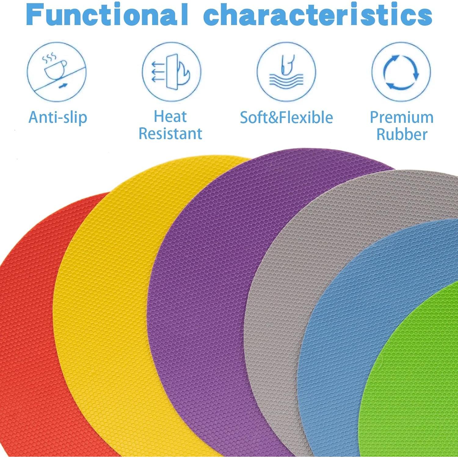 6 Almohadillas de Agarre de Tarros de Goma KoMvzyl 12.5 cm