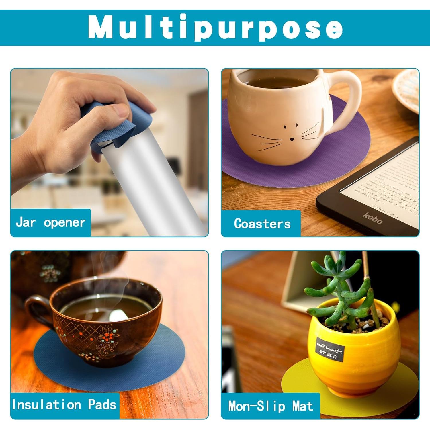 6 Almohadillas de Agarre de Tarros de Goma KoMvzyl 12.5 cm