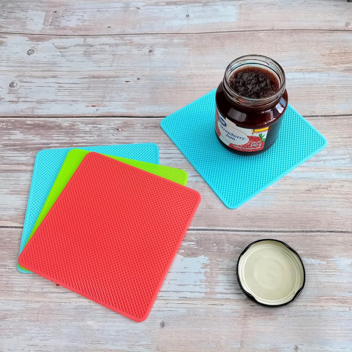 Juego de 4 Almohadillas Abridor Tarros Silicona Otstar 15x15 cm