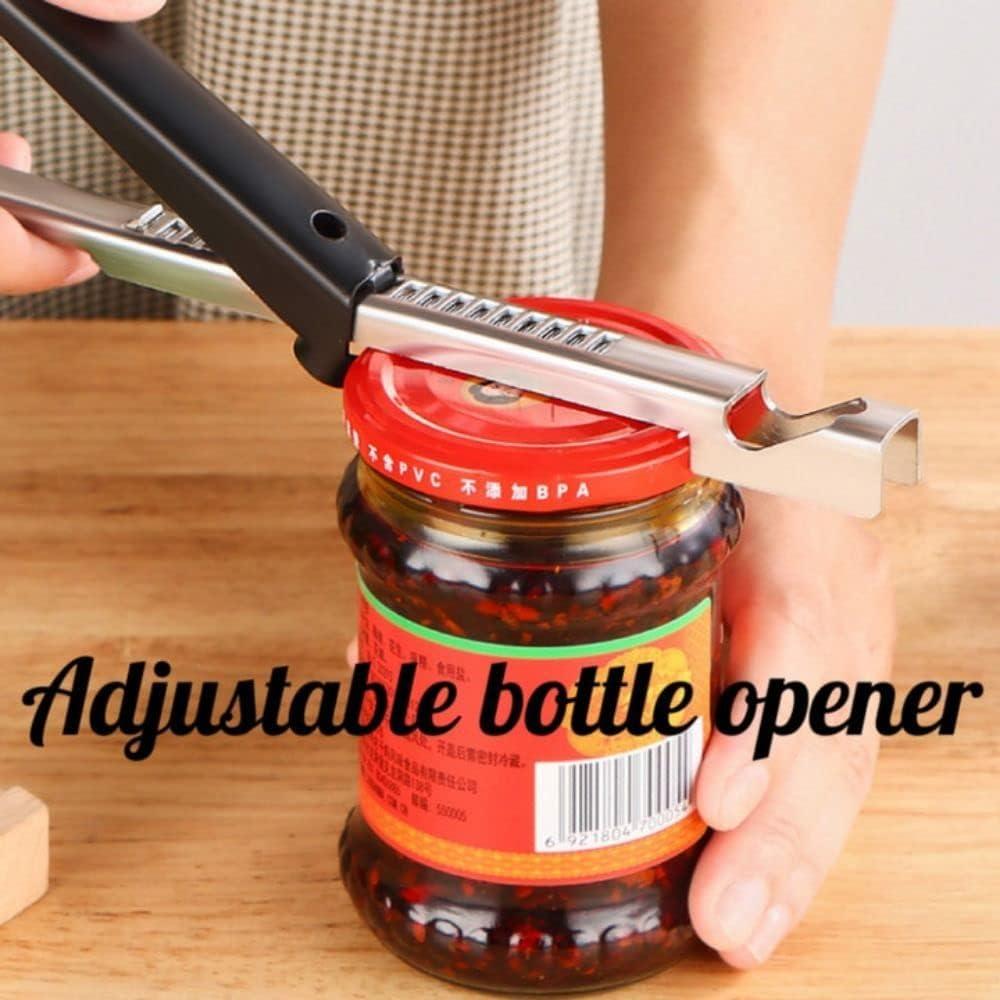 Abridor de Tarros Gofidin Ajustable 22 cm Negro Acero Inox