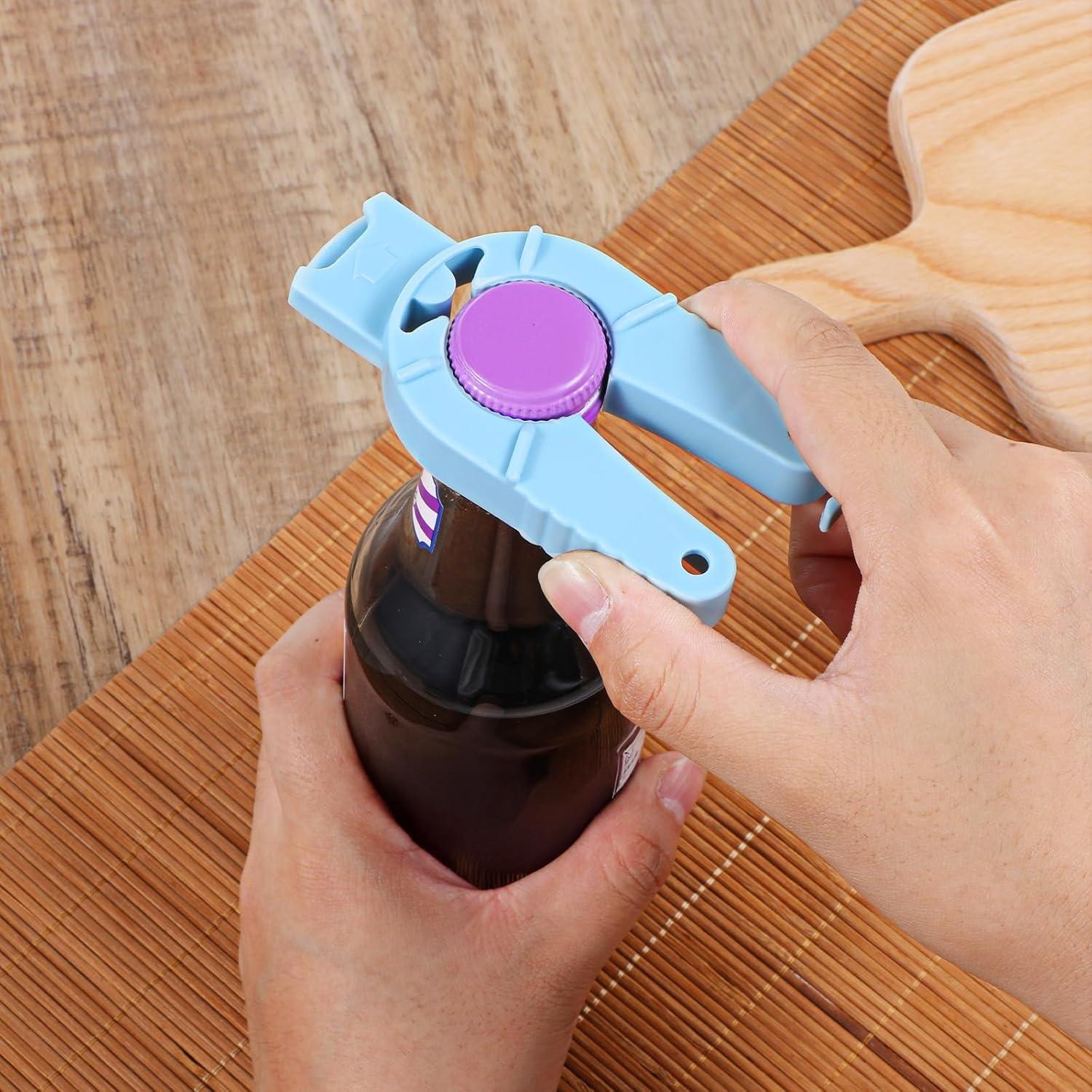 3 Abrebotellas Multifuncionales Ymapinc Azul 10x5cm