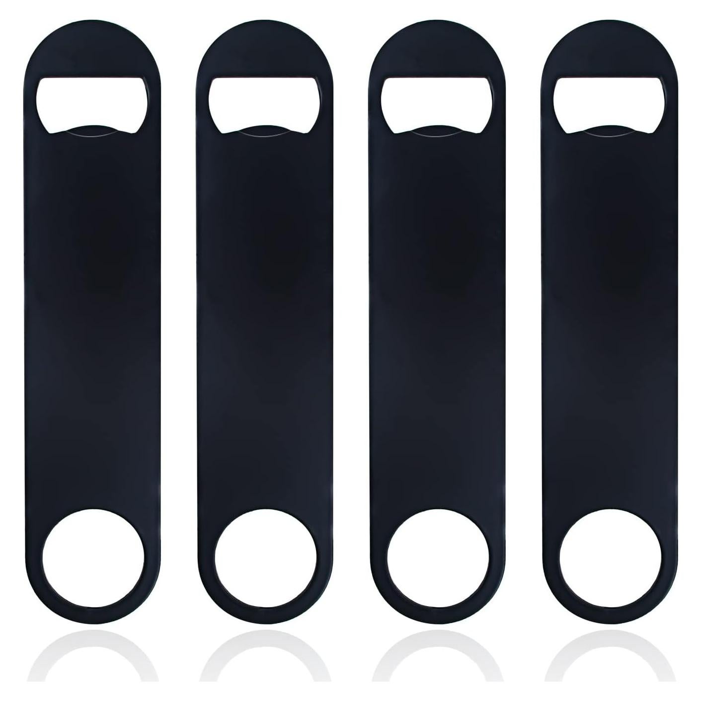 Paquete de 4 Abrebotellas KTOJOY Acero Inoxidable Negro 17,78 cm