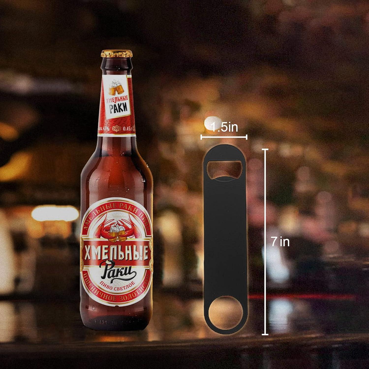 Paquete de 4 Abrebotellas KTOJOY Acero Inoxidable Negro 17,78 cm