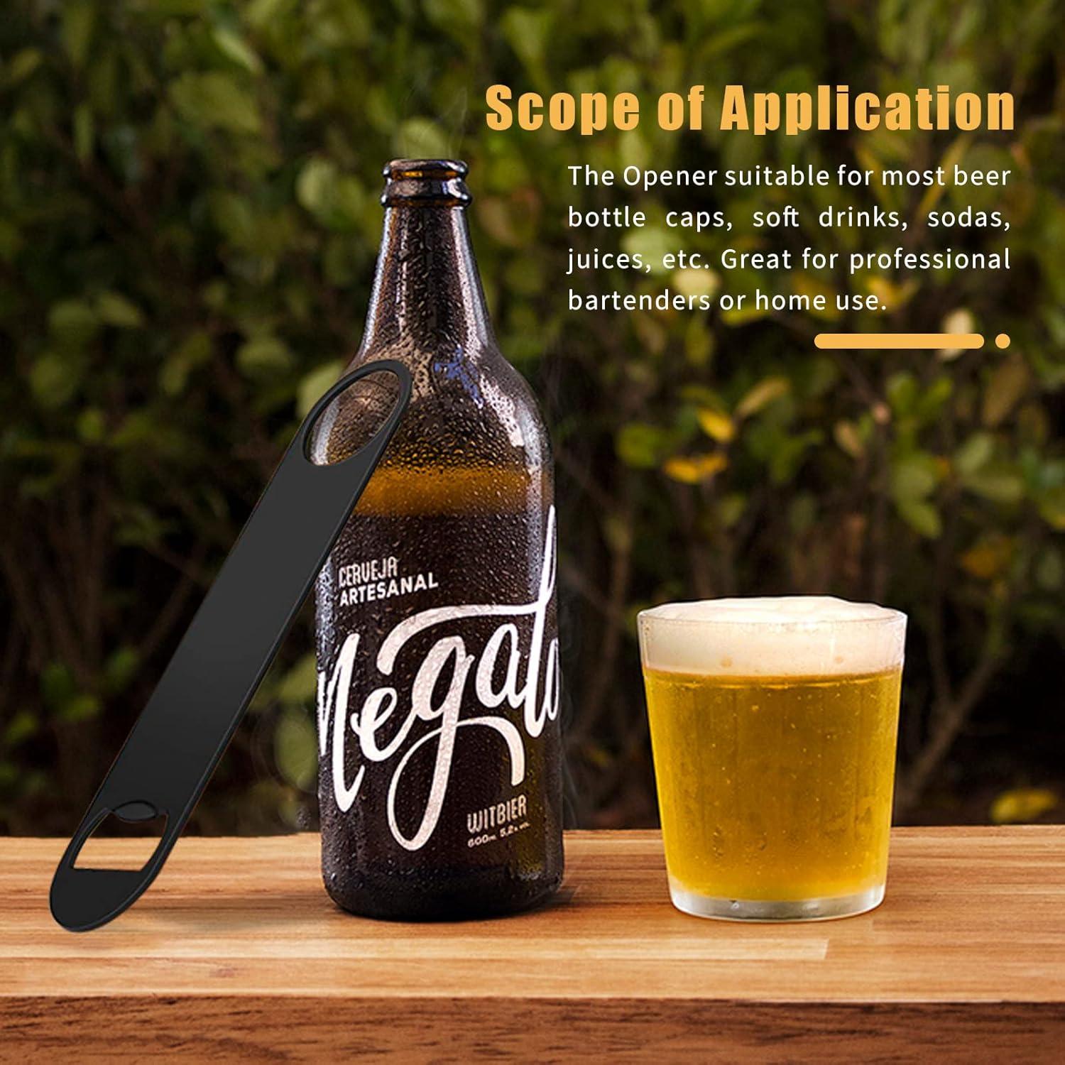 Paquete de 4 Abrebotellas KTOJOY Acero Inoxidable Negro 17,78 cm