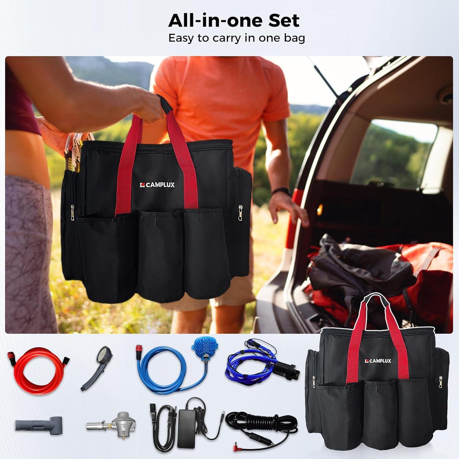 Calentador de Agua Portátil CAMPLUX Nano 3 Max Ducha Camping