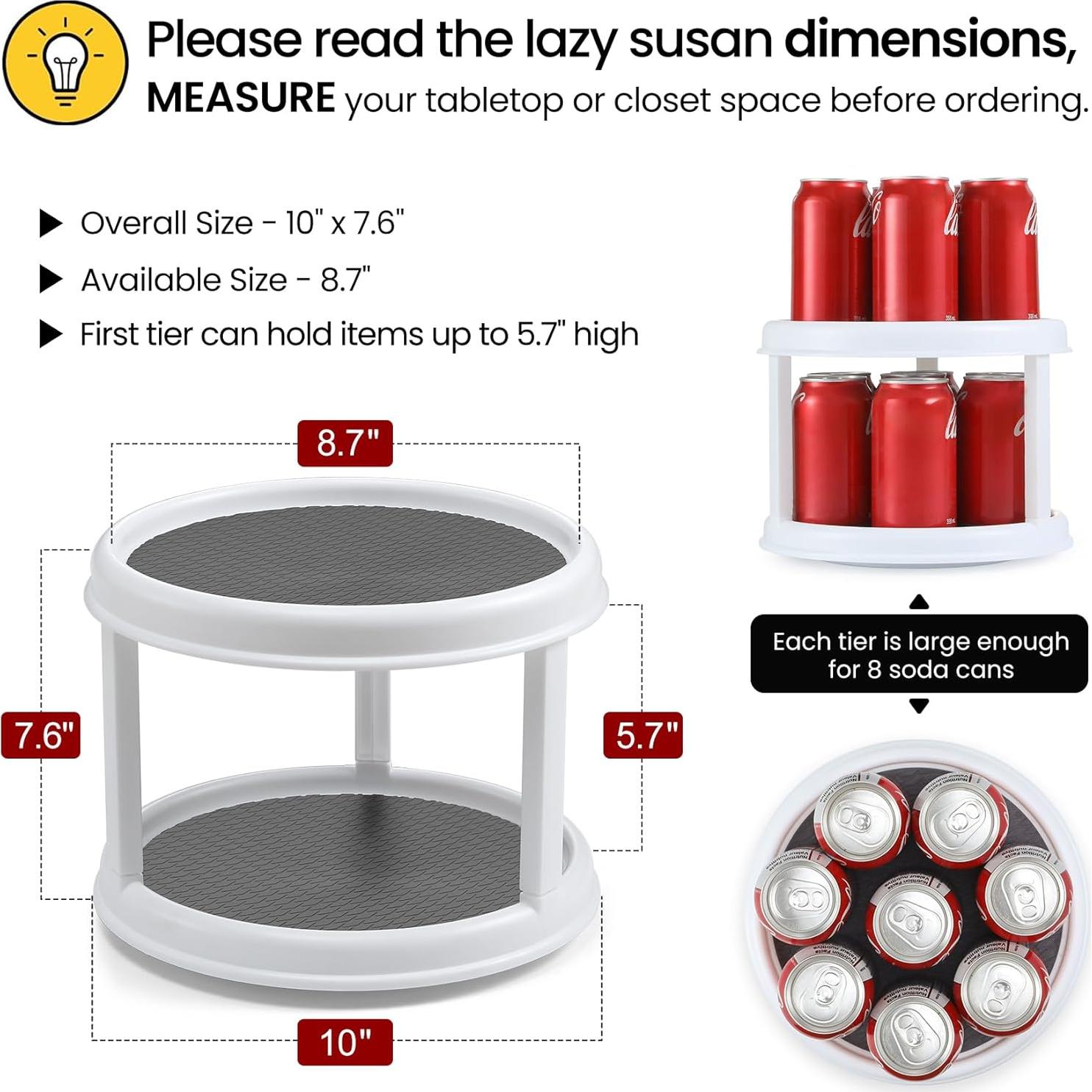 Organizador de Especias Giratorio LANDNEOO 10" (25.4 cm) - Paquete de 2