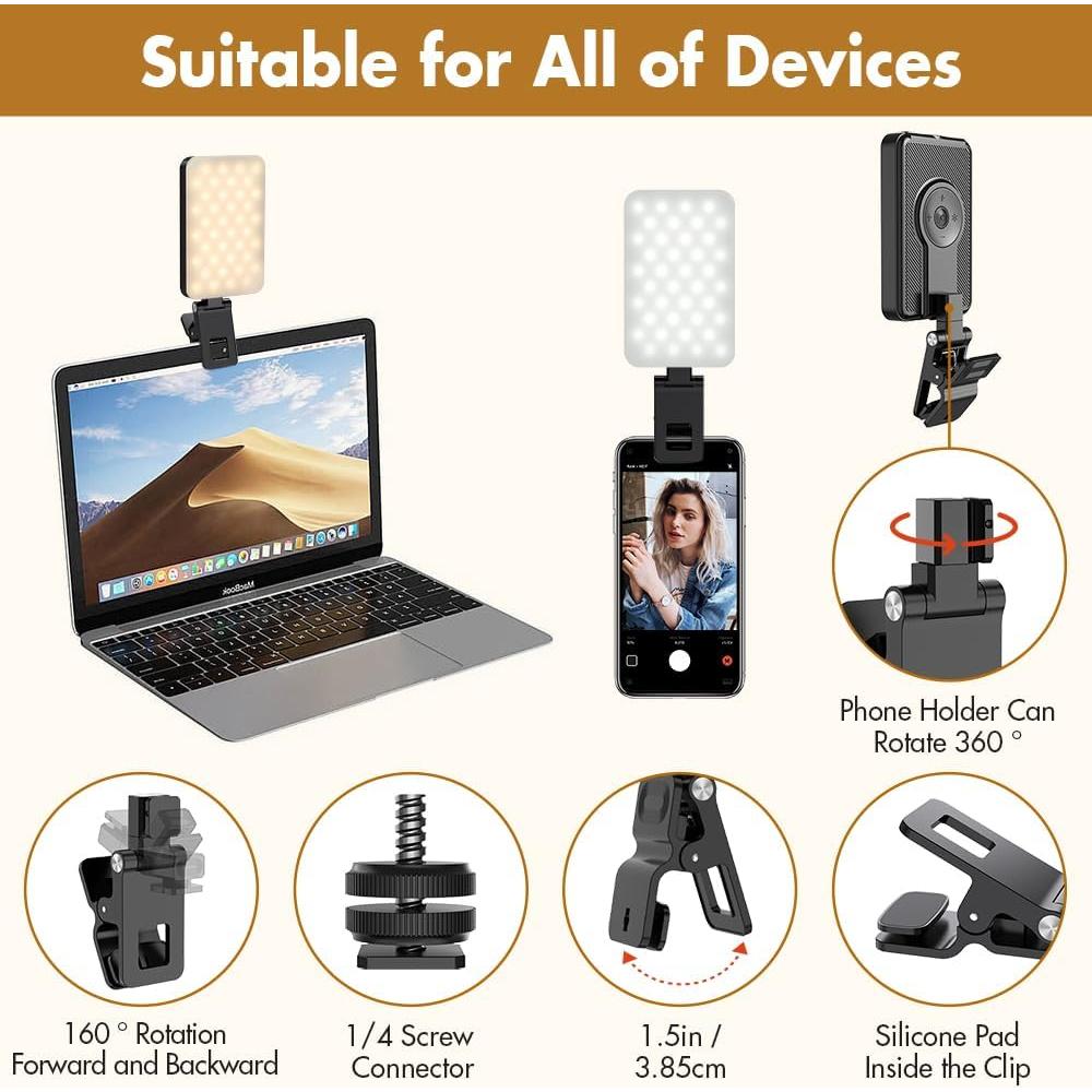 Luz de Selfie LED Recargable PIDINUK 80 LED 5 Modos