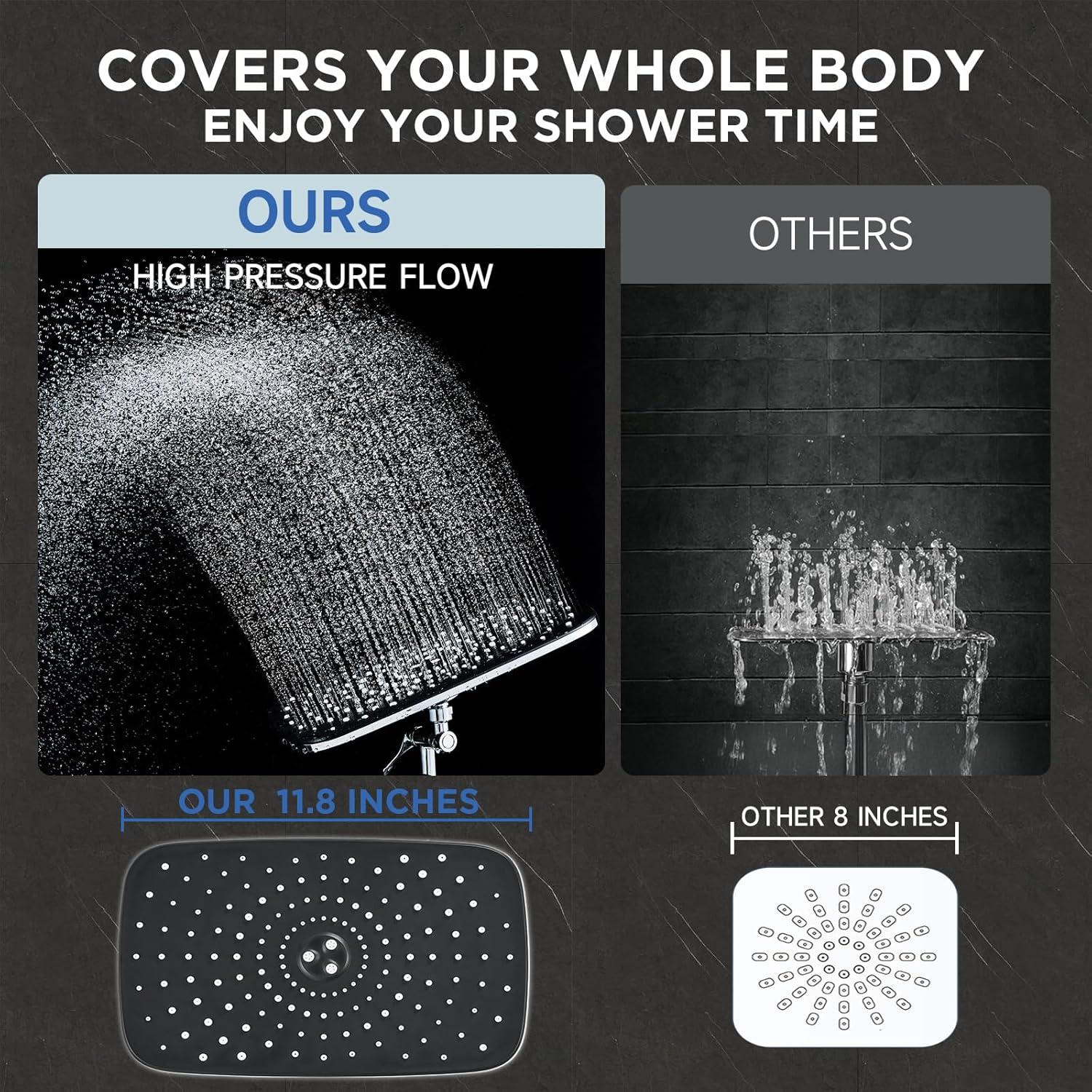 Cabezal de Ducha de Lluvia Veken 30 cm 6 Modos Cromo