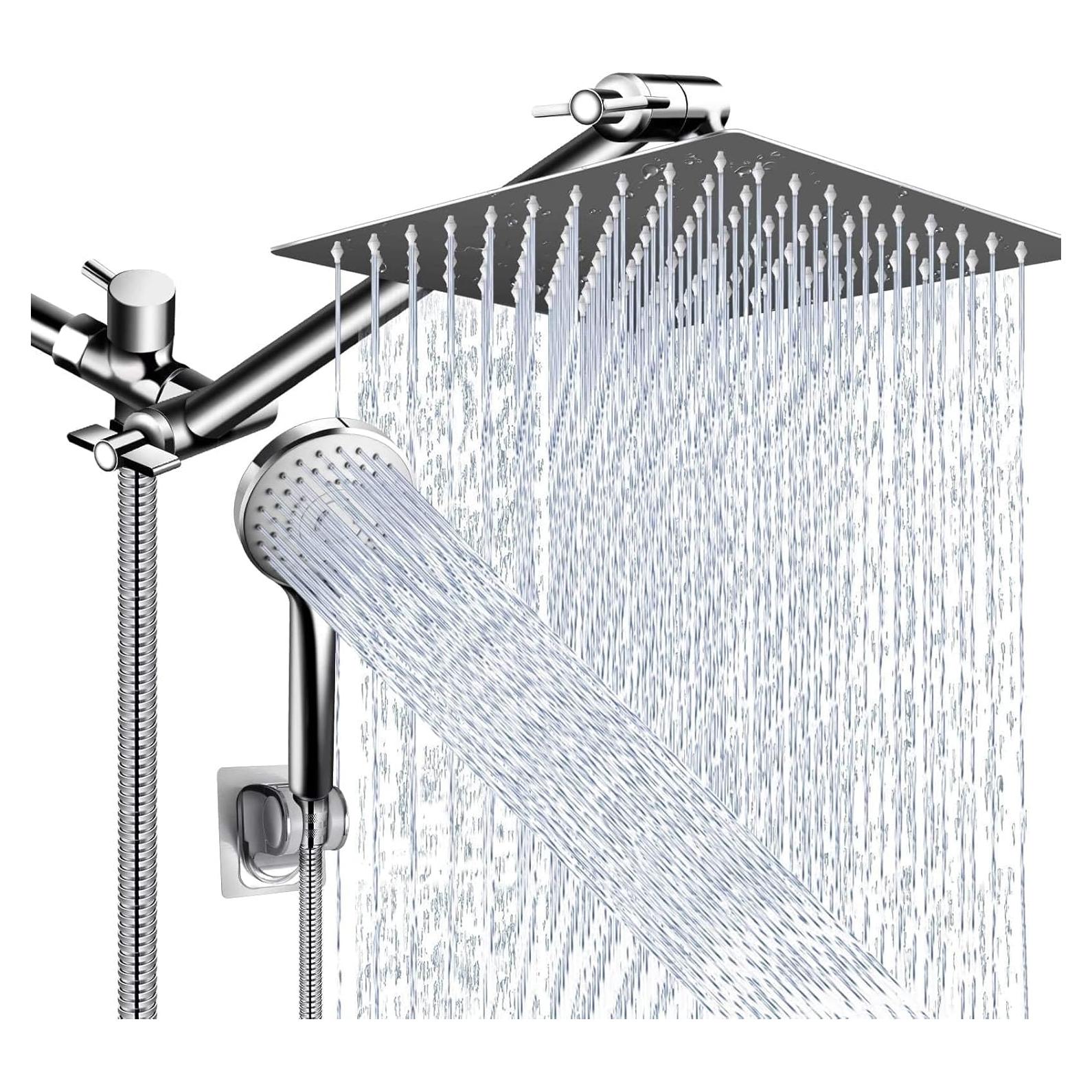 Combo Cabezal de Ducha PinWin 10 Pulgadas Cromo Ajustable