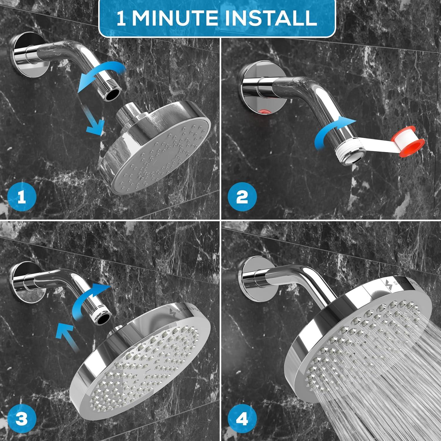 Cabezal de Ducha SparkPod 6" Cromo Pulido Alta Presión