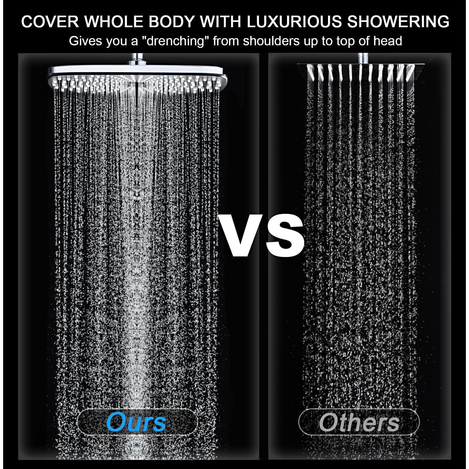 Cabezal de Ducha BOZYBO 12" Alta Presión 10 Modos Cromo