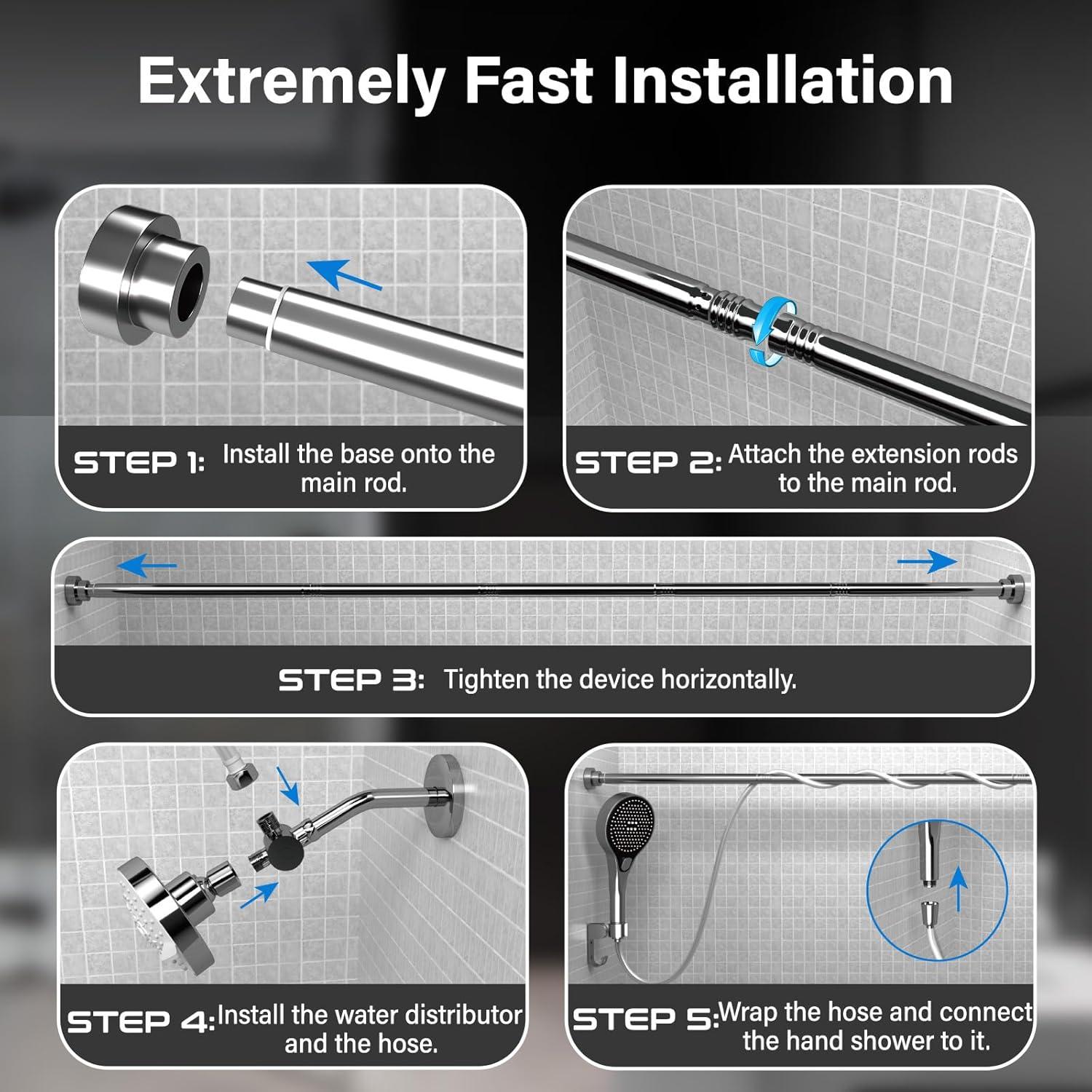 Cabezal de Ducha Doble NTPN Alta Presión Cromo 2 Personas