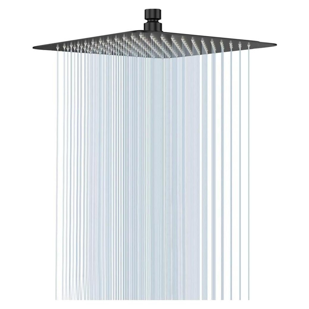 Cabezal de Ducha de Lluvia NearMoon 30x30 cm Acero Inoxidable Negro Mate