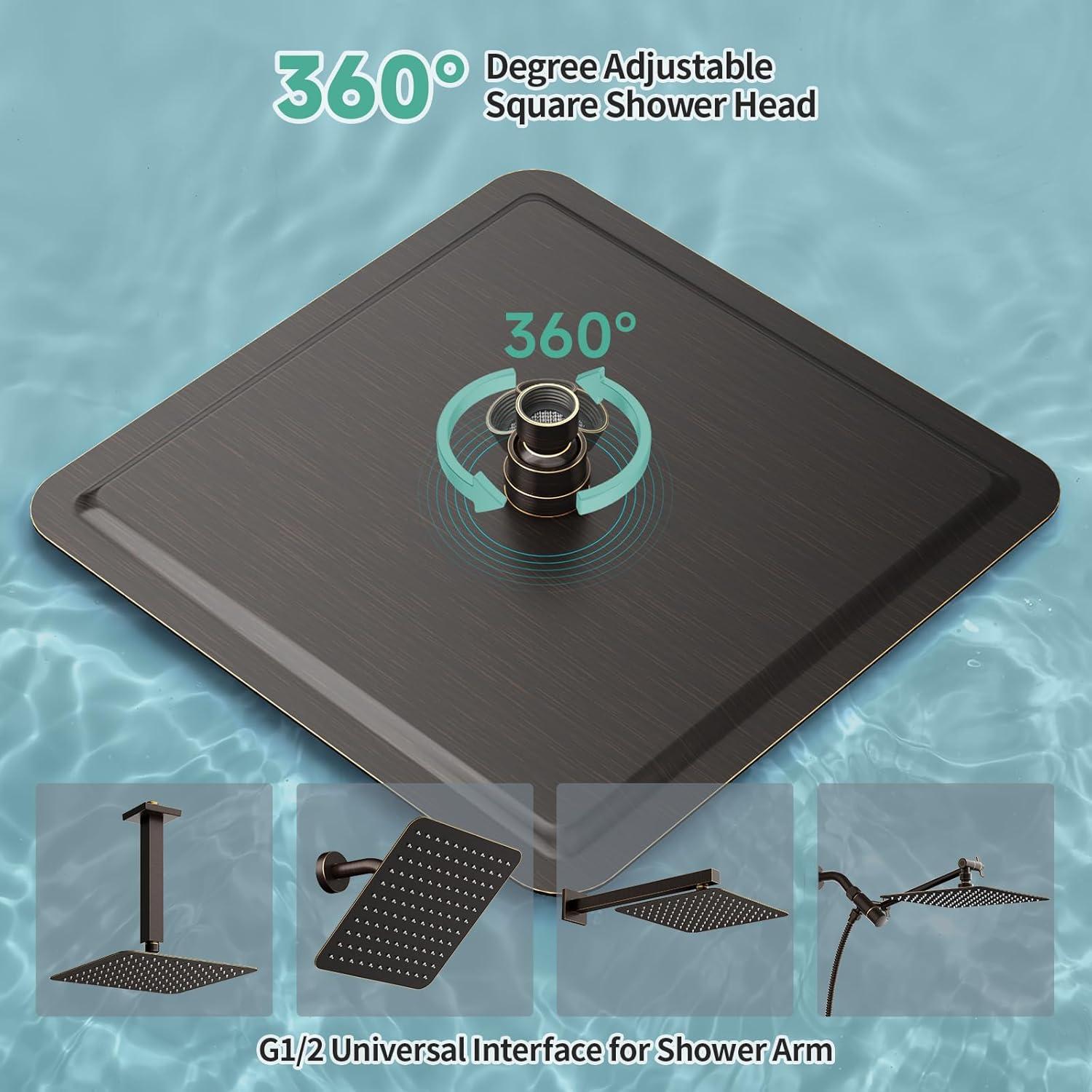 Cabezal de Ducha de Lluvia SR SUN RISE 30 cm Bronce Aceitado