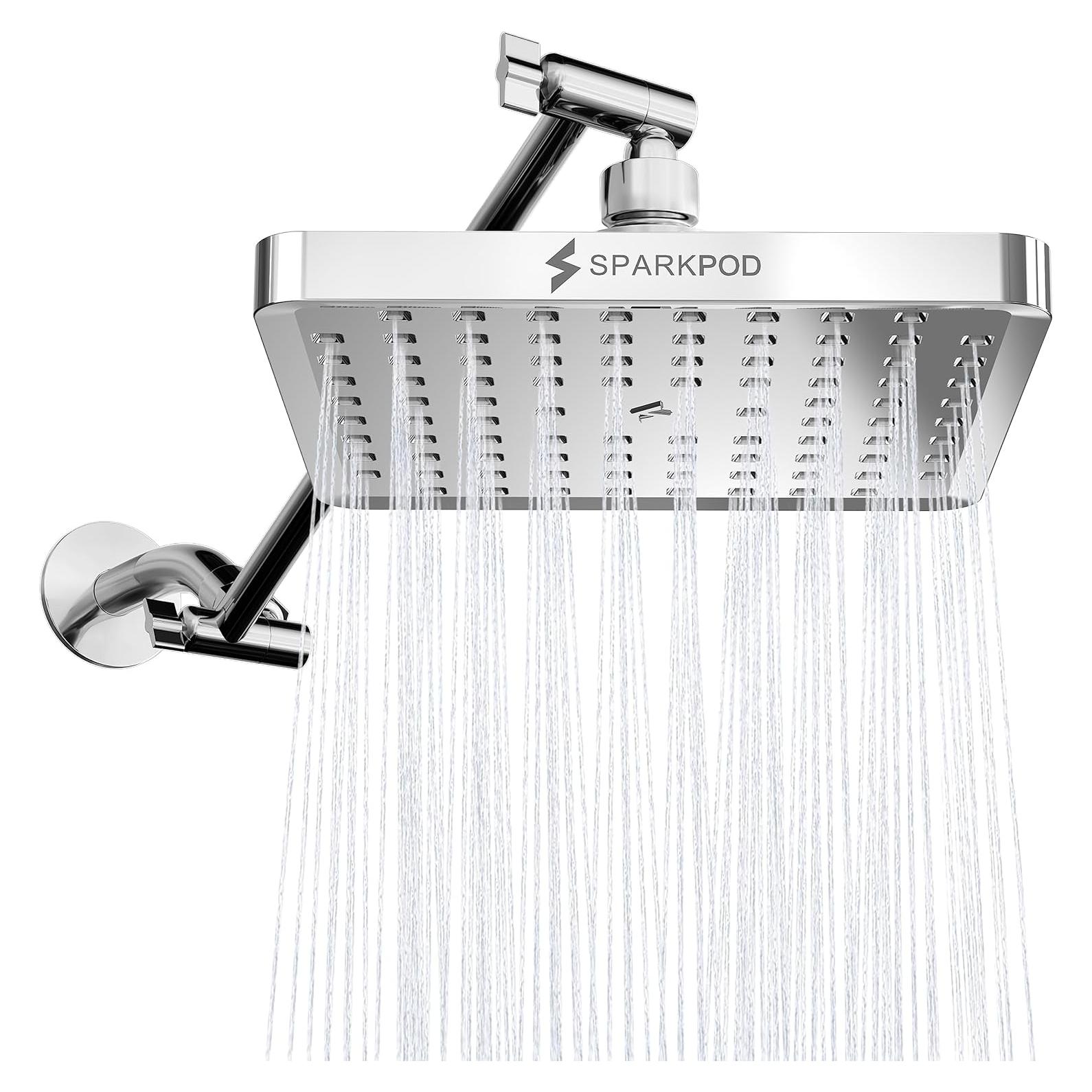 Cabezal de Ducha Cuadrado SparkPod 20cm con Brazo 28cm