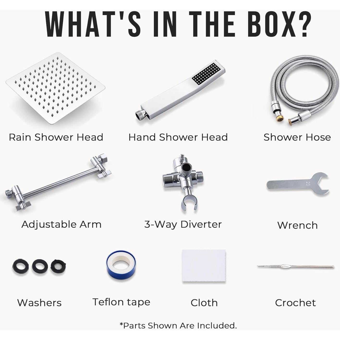 Cabezal de Ducha Cuadrado G-Promise 20 cm Cromo Metal