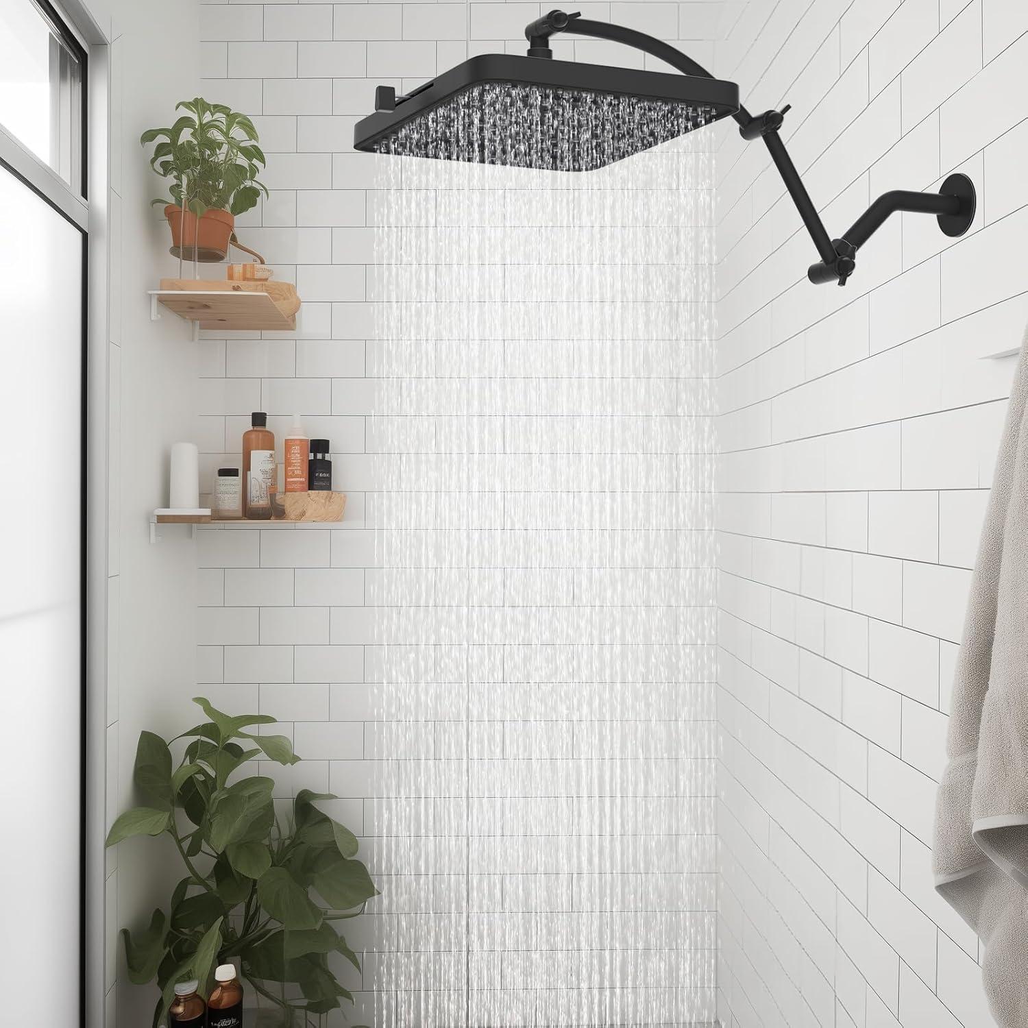 Cabezal de Ducha de Lluvia Hibbent 33 cm 5 Modos Alta Presión