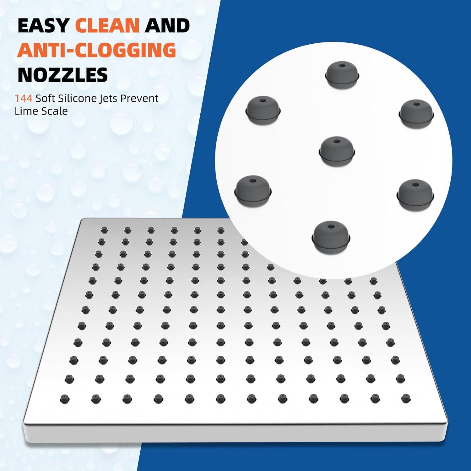 Cabezal de Ducha de Lluvia Hibbent 30,48 cm Cromo Ajustable