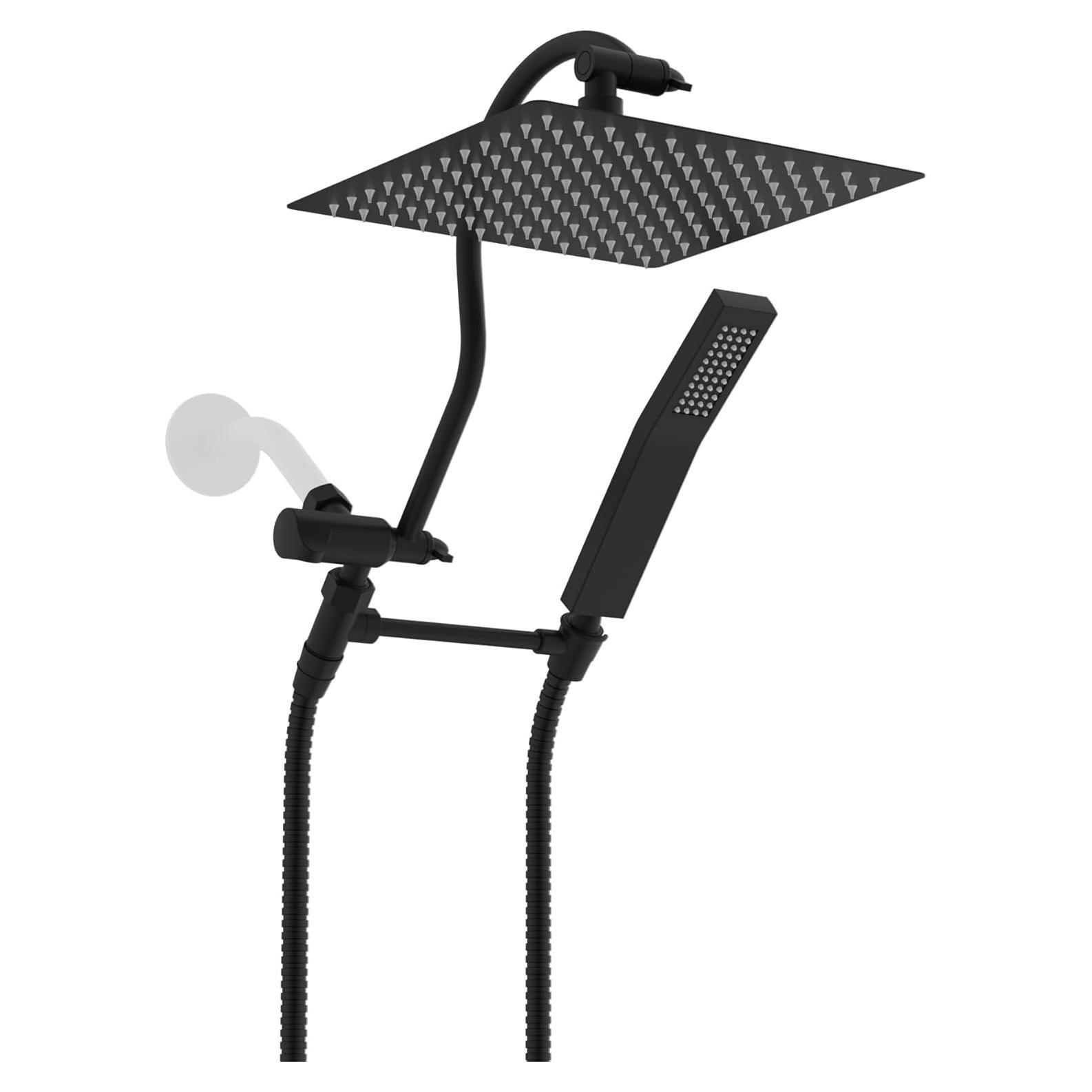 Cabezal de Ducha Hibbent 10'' Metal Lluvia + Varita + Manguera 180cm