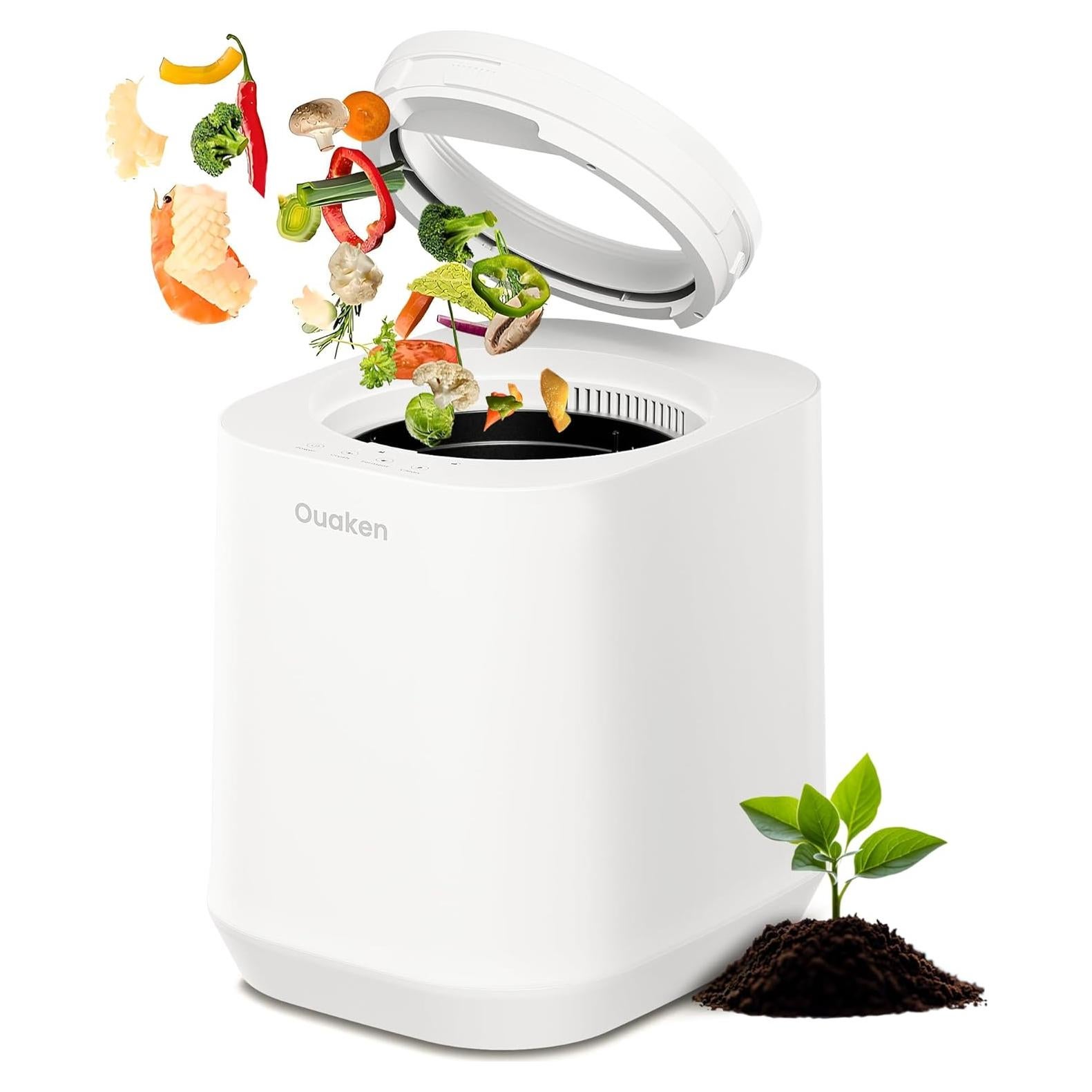 Compostador Eléctrico Ouaken 4L Cocina Sin Olores Auto-Limpieza