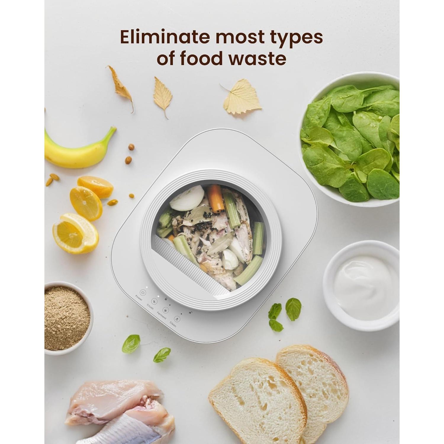 Compostador Eléctrico Ouaken 4L Cocina Sin Olores Auto-Limpieza