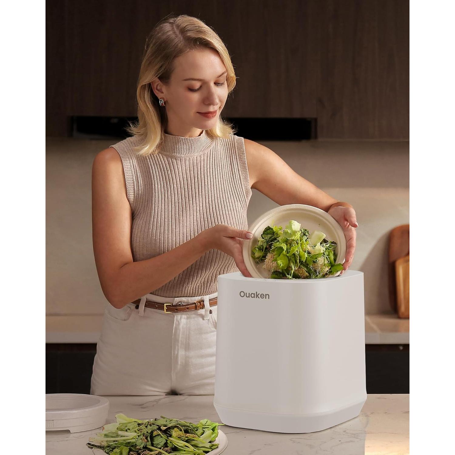 Compostador Eléctrico Ouaken 4L Cocina Sin Olores Auto-Limpieza