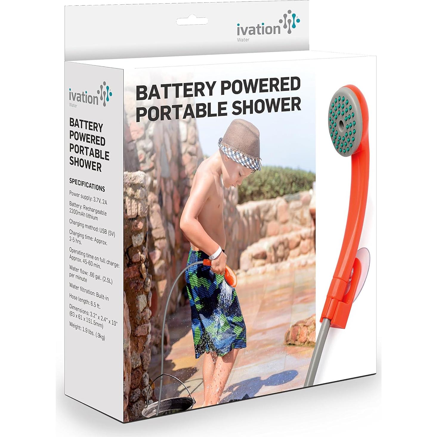 Ducha Portátil Ivation FBA_IVA-PSH01 Batería Recargable 0.78kg