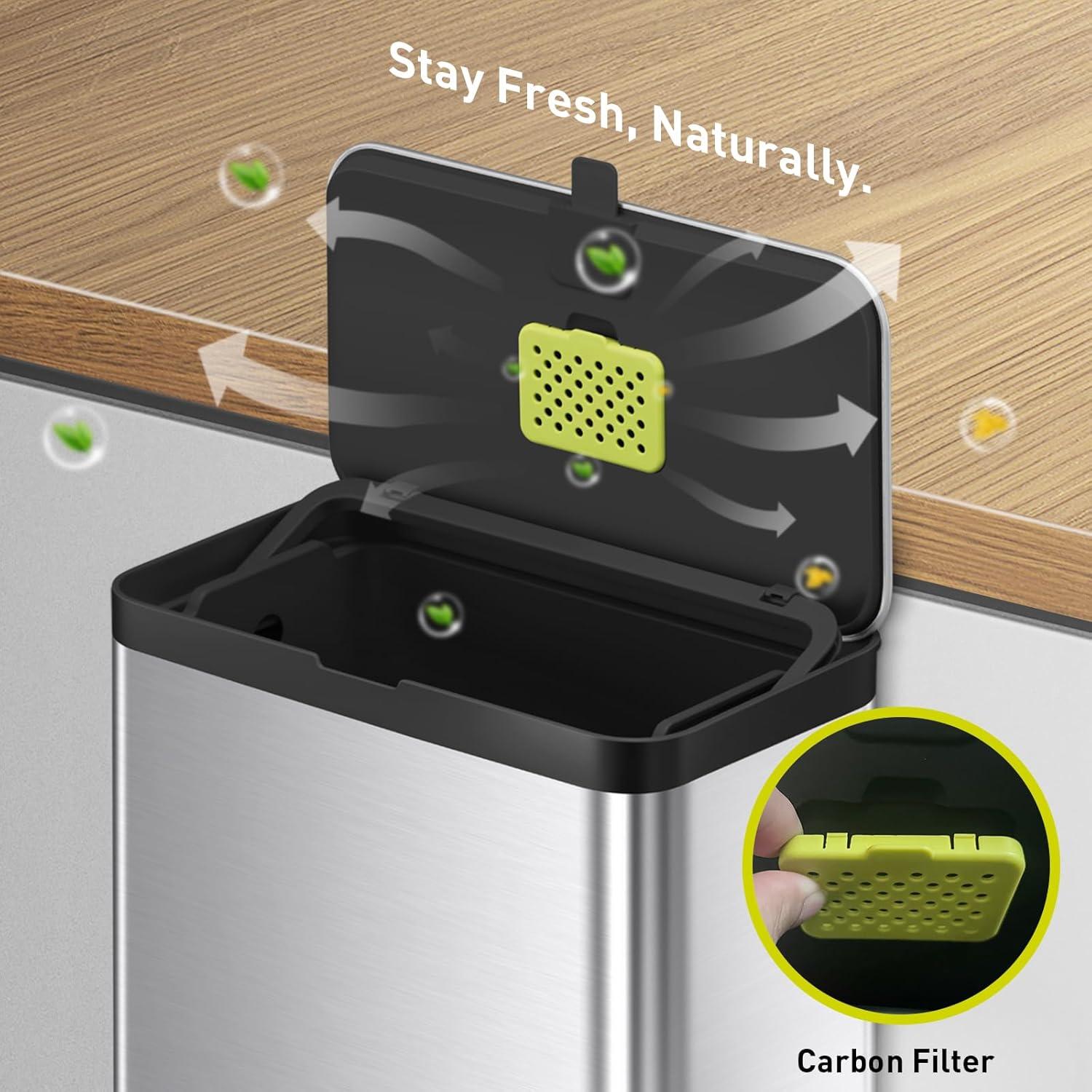 Cubo de Compostaje EKO 7L Acero Inoxidable con Tapa