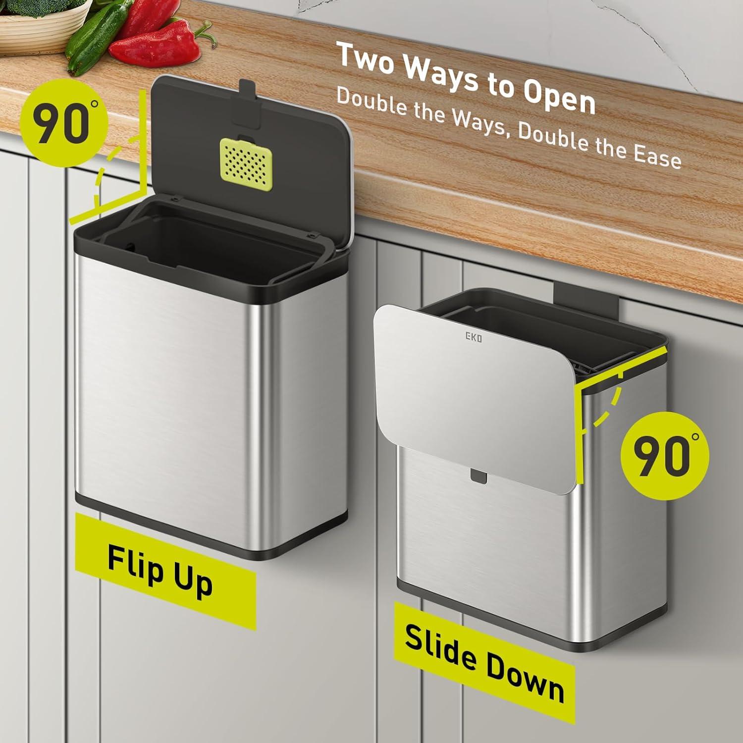 Cubo de Compostaje EKO 7L Acero Inoxidable con Tapa