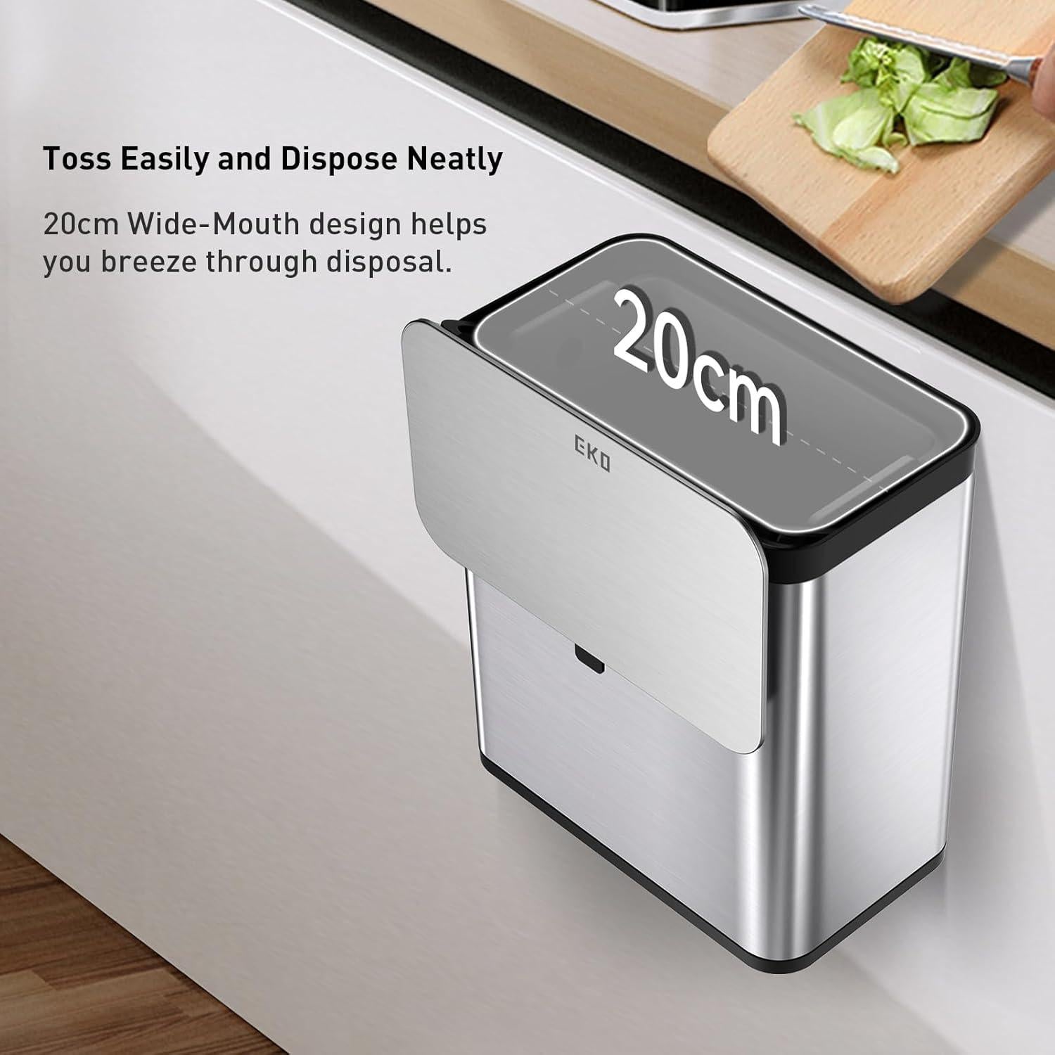 Cubo de Compostaje EKO 7L Acero Inoxidable con Tapa