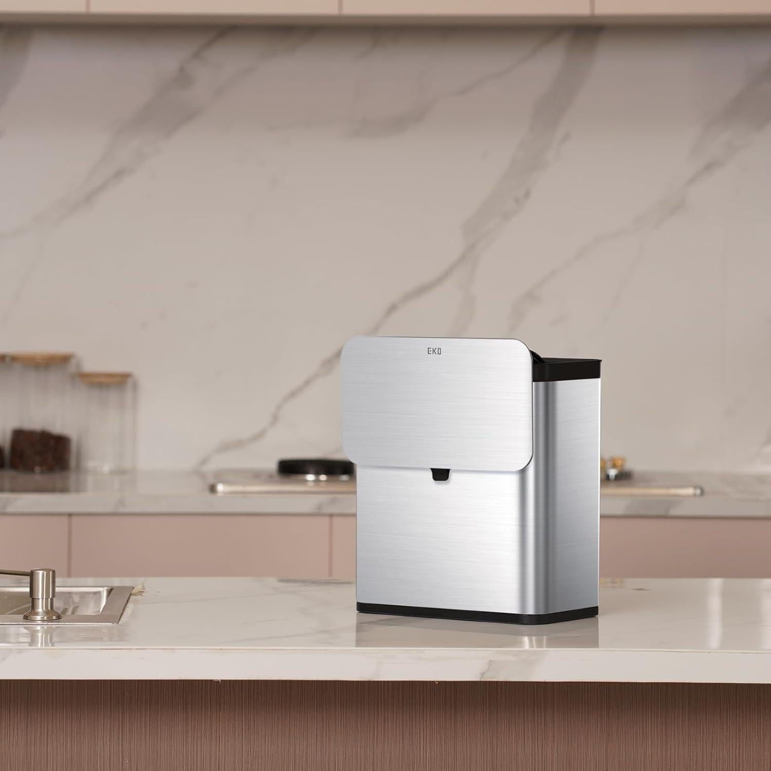 Cubo de Compostaje EKO 7L Acero Inoxidable con Tapa