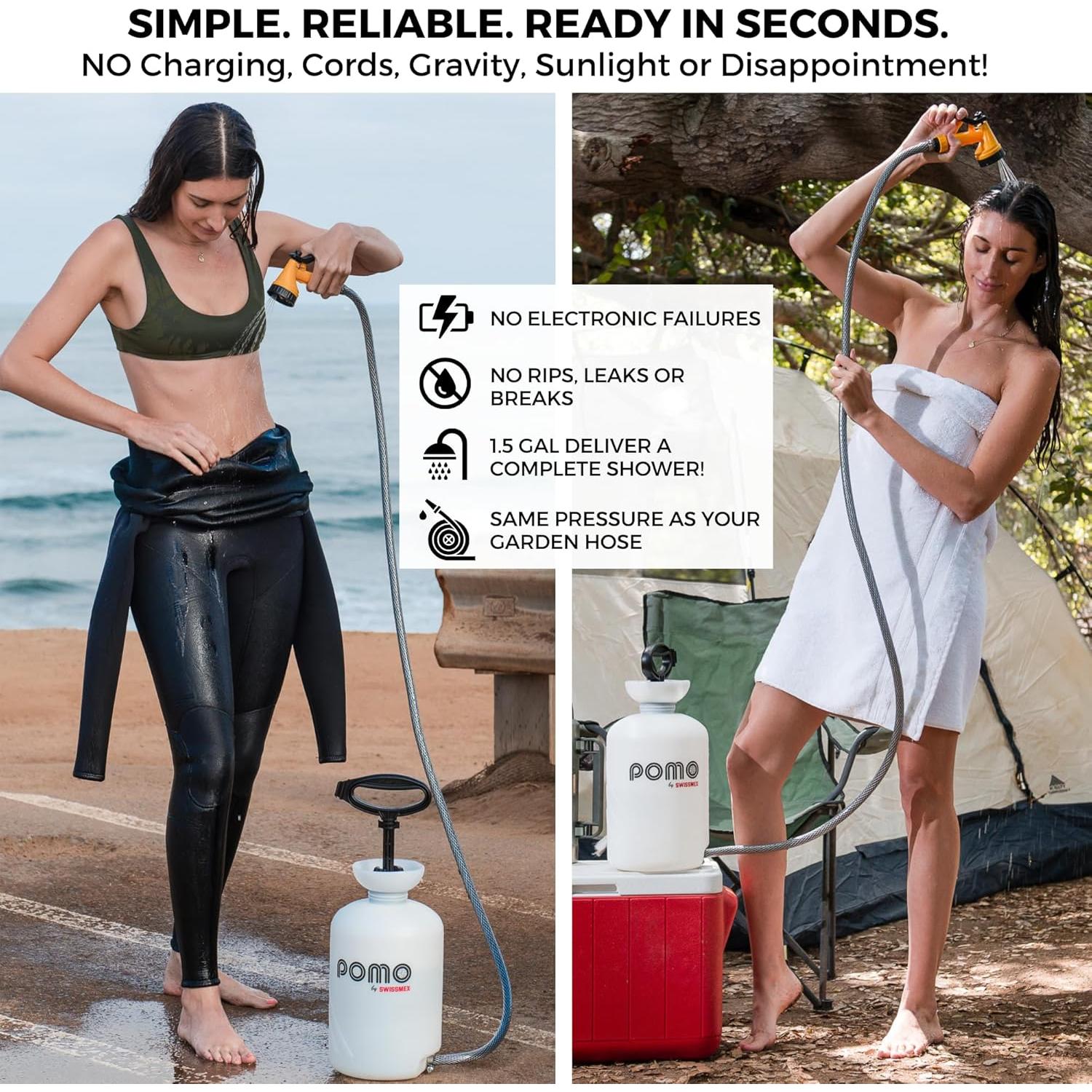 Ducha Portátil Pomo 5L Alta Presión 45 PSI Multiuso