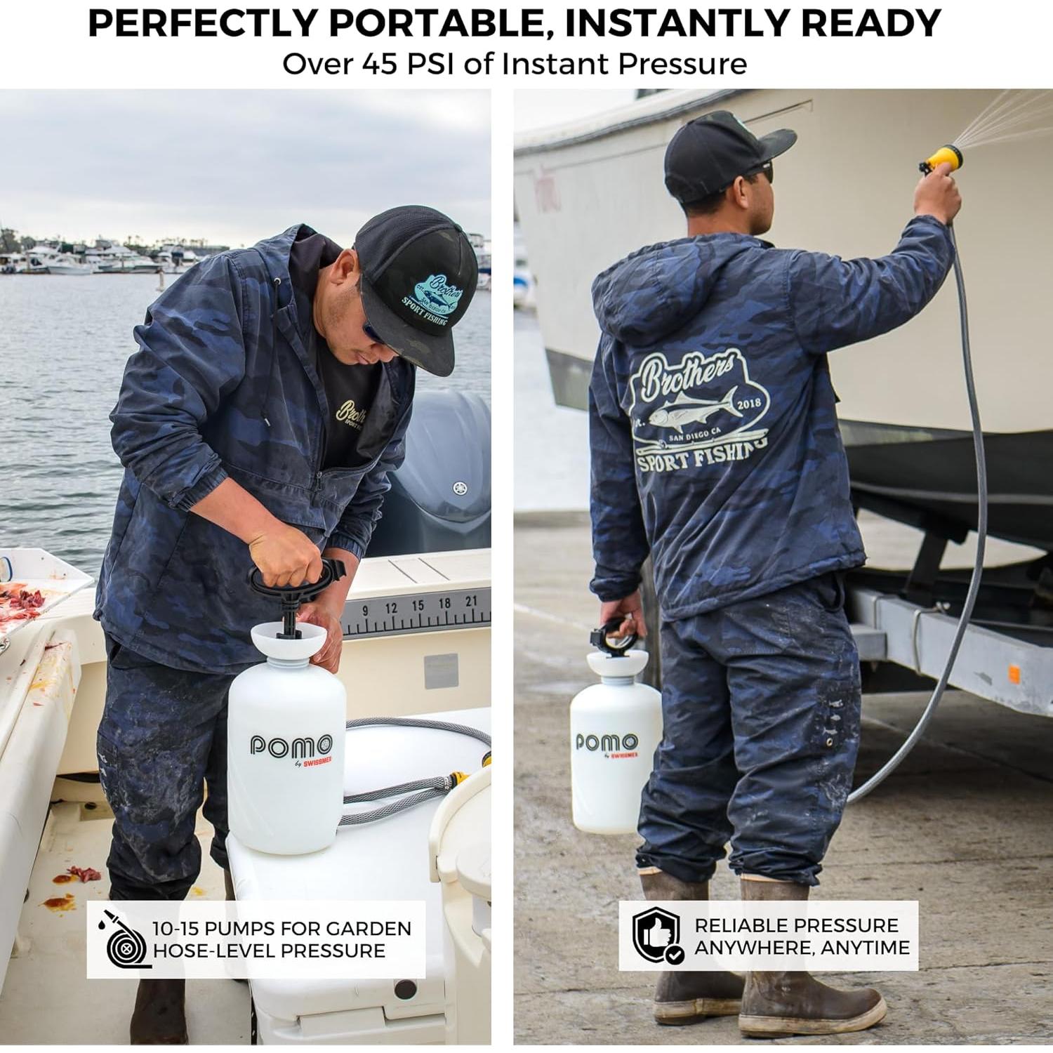 Ducha Portátil Pomo 5L Alta Presión 45 PSI Multiuso