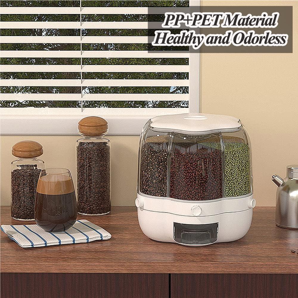 Contenedor de Almacenamiento de Granos 40L Hermético Blanco
