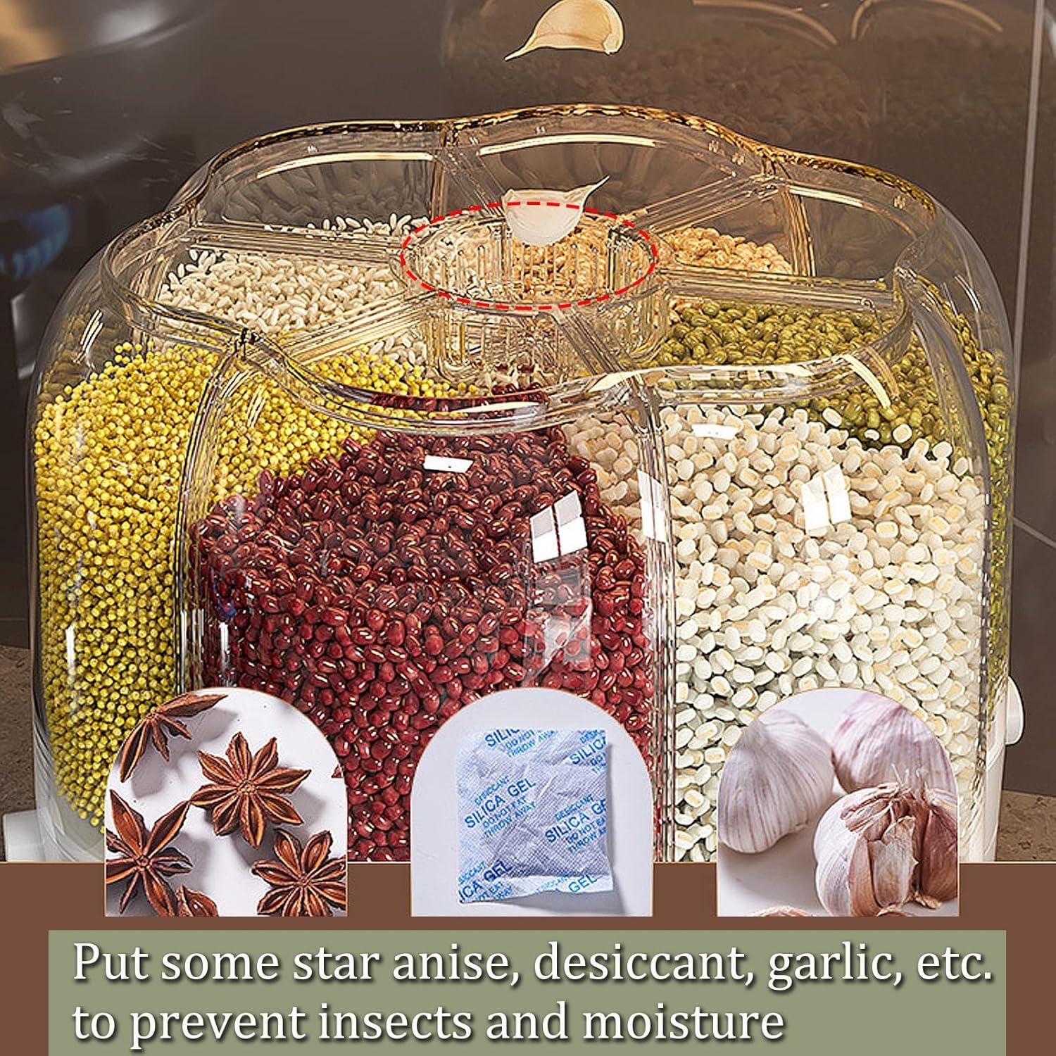 Contenedor de Almacenamiento de Granos 40L Hermético Blanco