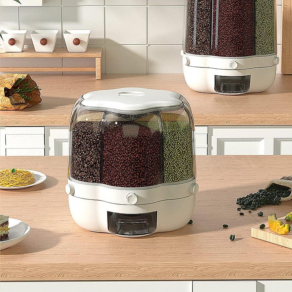 Contenedor de Almacenamiento de Granos 40L Hermético Blanco