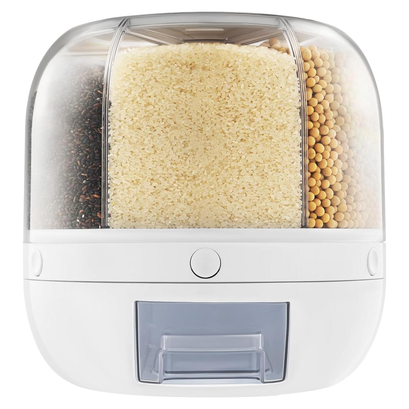 Dispensador de Arroz Unnsiapit Rotativo 6kg 360° Blanco