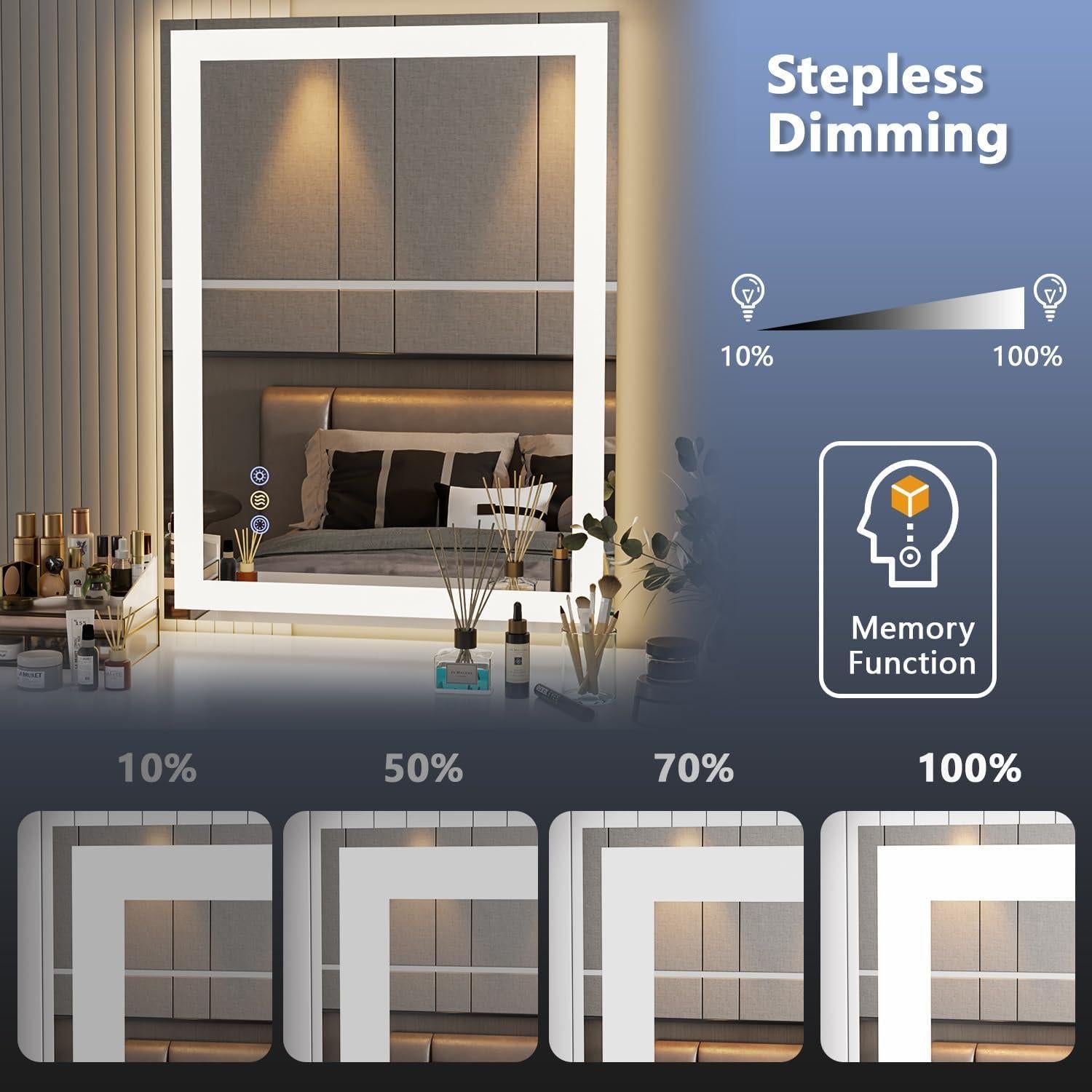 Espejo LED Inteligente Callsky 80x60cm Anti-vaho y Regulable