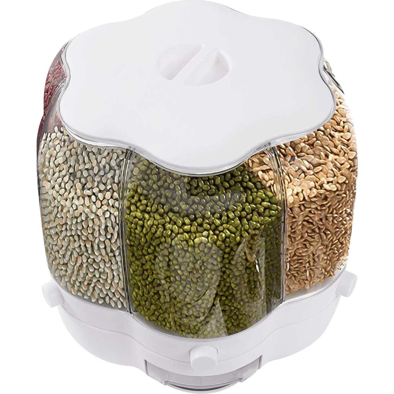 Dispensador de Arroz Rotatorio 6 Compartimentos 12.5kg