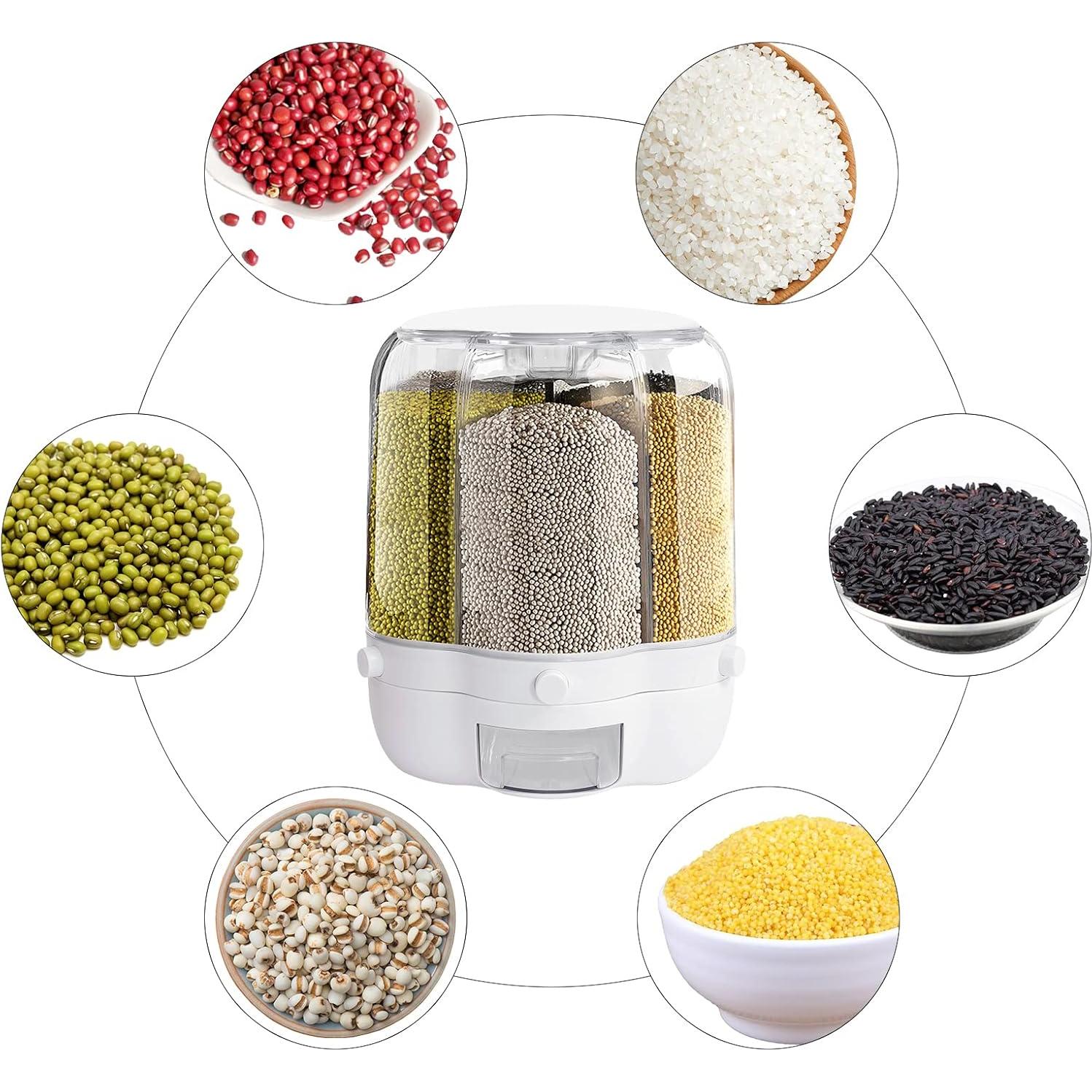 Dispensador de Arroz Rotatorio 6 Compartimentos 12.5kg