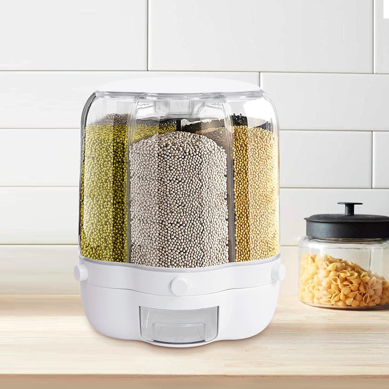 Dispensador de Arroz Rotatorio 6 Compartimentos 12.5kg