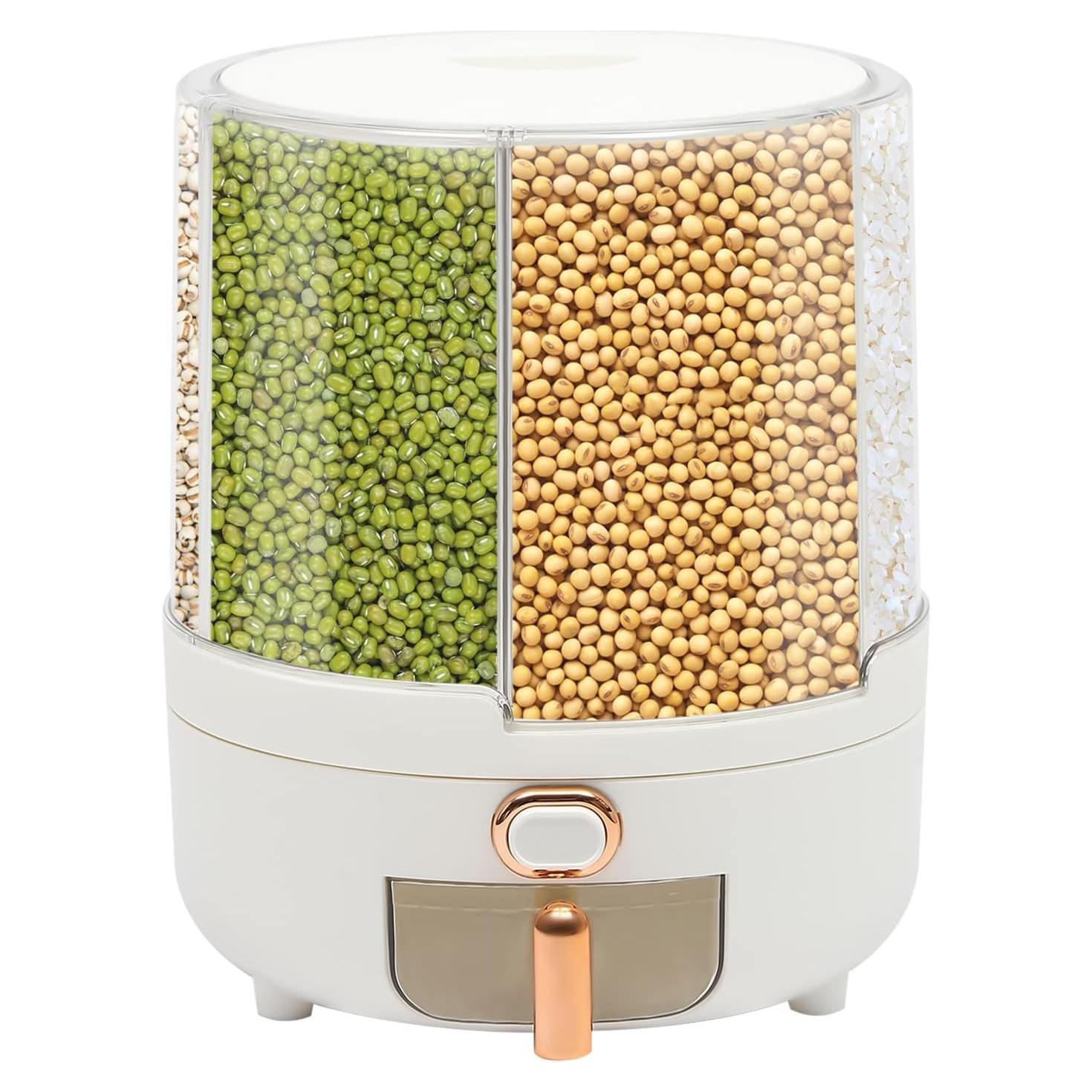 Dispensador de Arroz Unnsiapit 6 Compartimentos 6.5kg Blanco