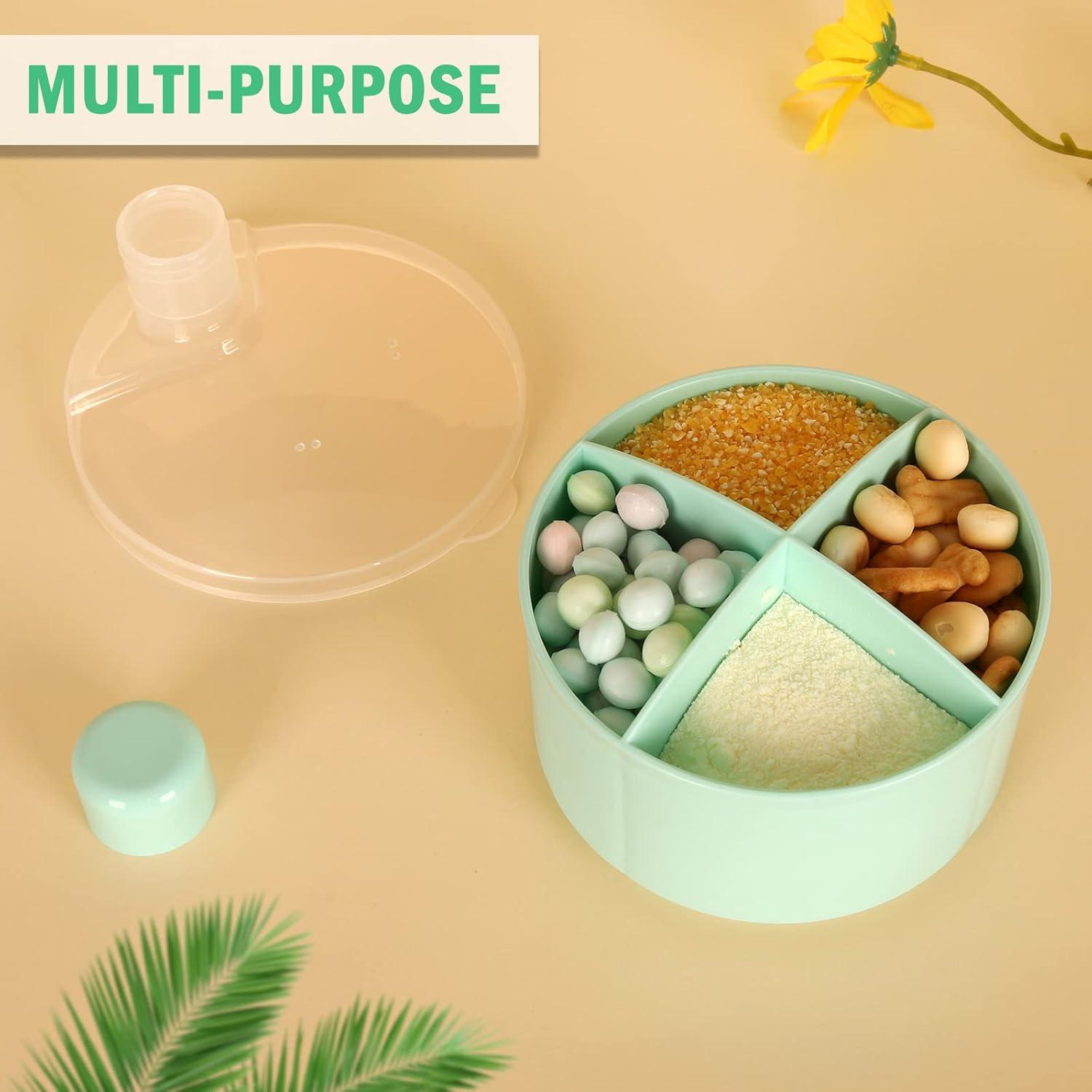 Dispensador de Fórmula Accmor Verde 4 Compartimentos a Prueba de Derrames