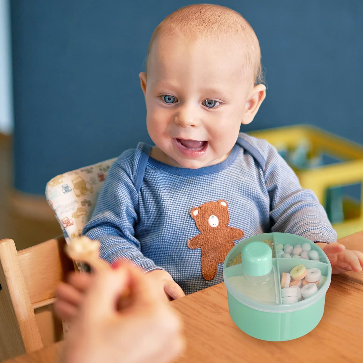 Dispensador de Fórmula Accmor Verde 4 Compartimentos a Prueba de Derrames