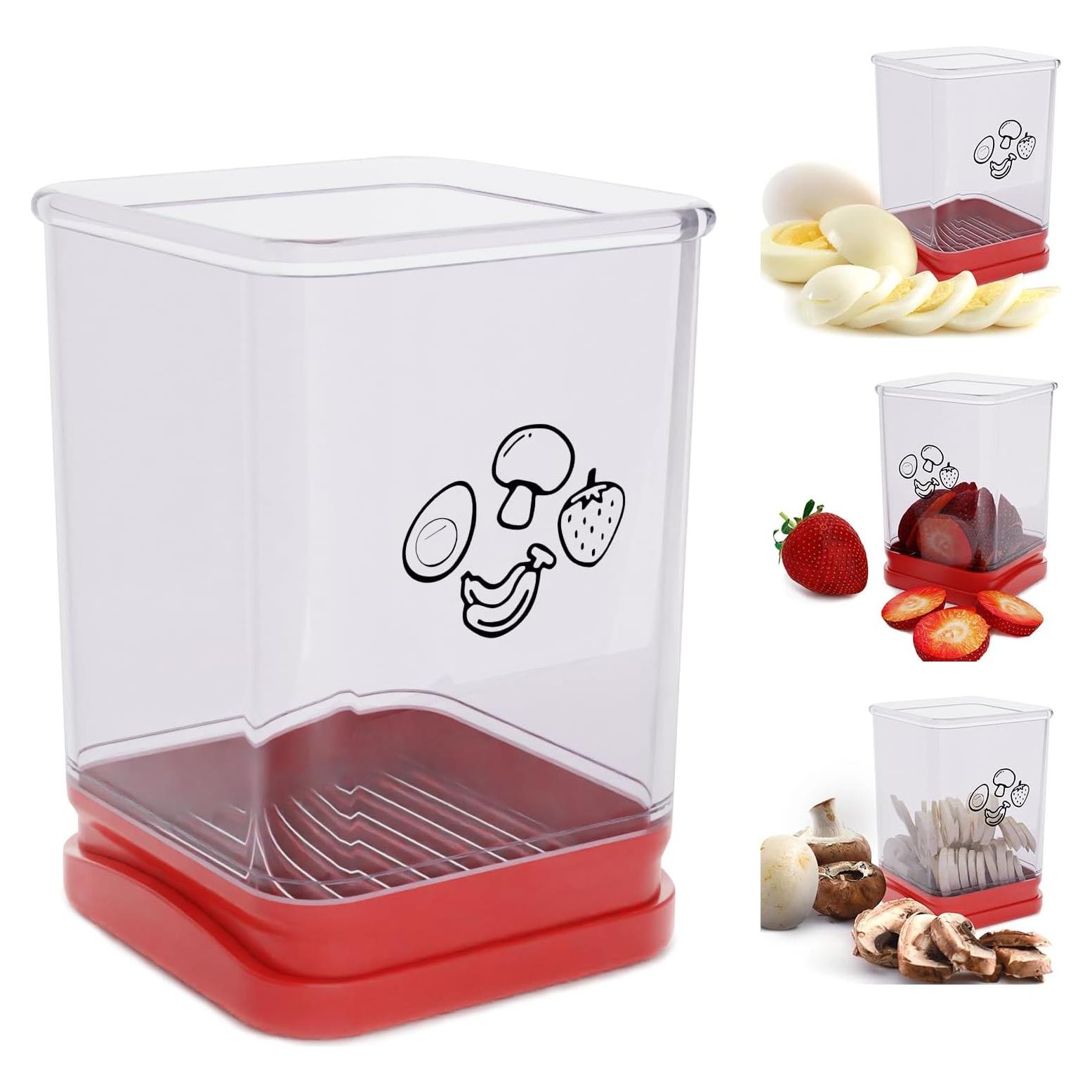 Cortador de Frutas TEWODILA Acero Inoxidable 1 PCS Rojo