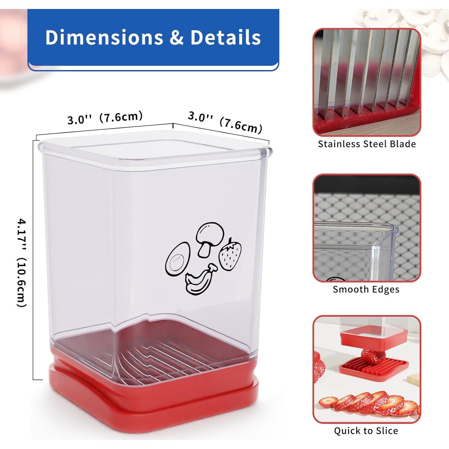 Cortador de Frutas TEWODILA Acero Inoxidable 1 PCS Rojo